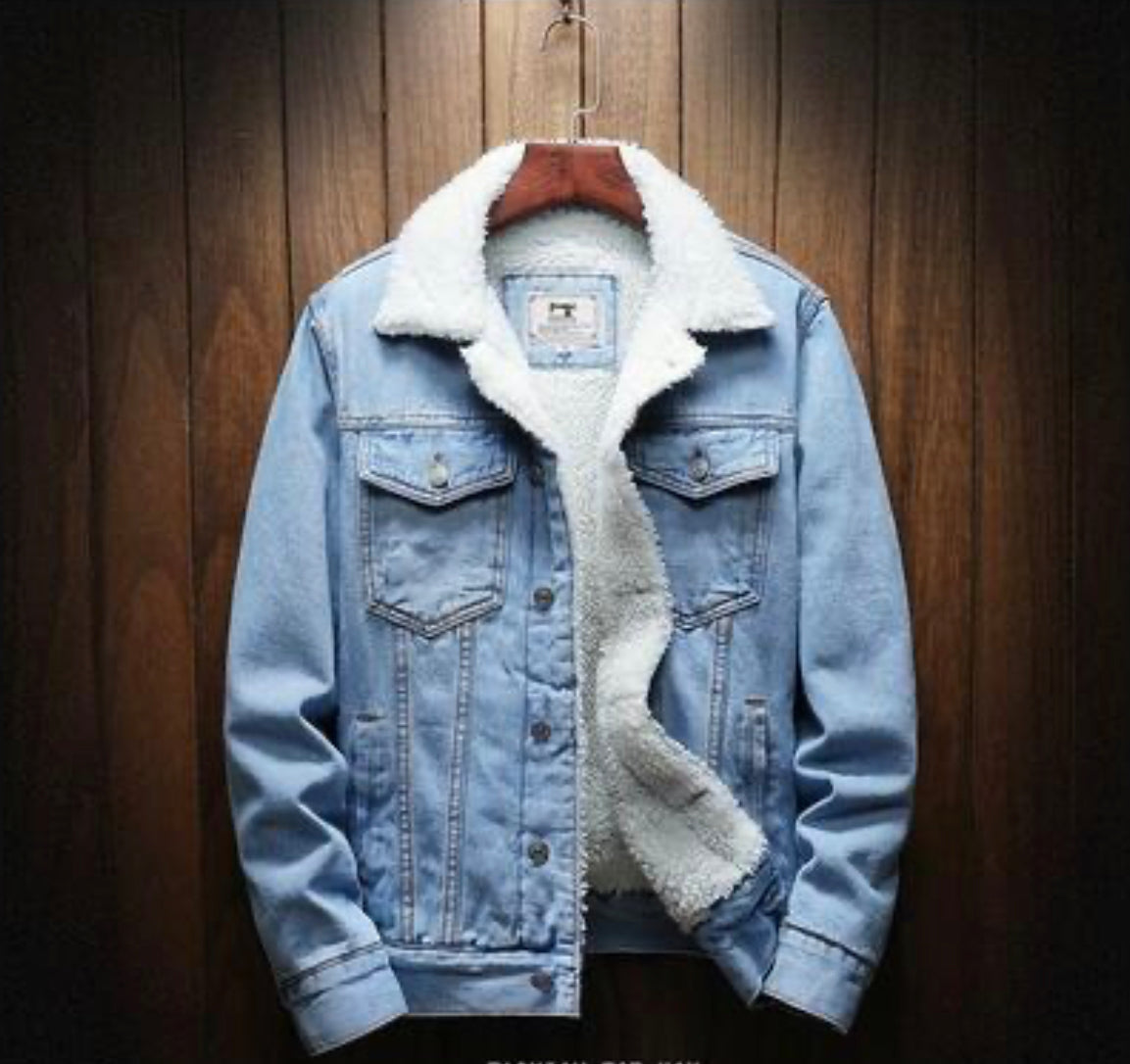Men Warm Denim Jean Jackets