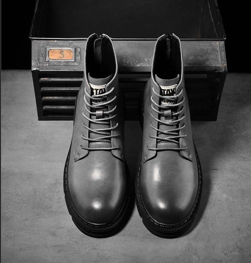 Leather Lace Up Fashion Chelsea Boot