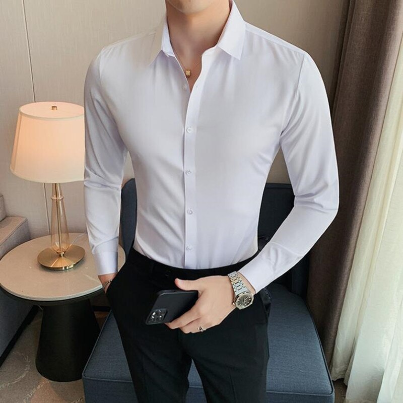 Casual Slim Fit Men Dress Shirts
