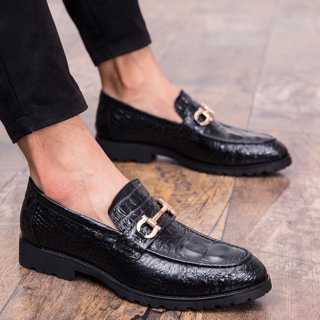 Pointed Toe Men's Dress Shoes Genuine Leather Formal Shoes