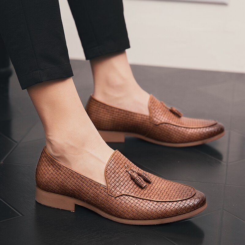 Leather Loafers Men Shoes Breathable Formal Shoes