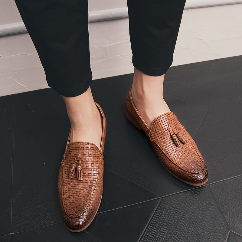 Leather Loafers Men Shoes Breathable Formal Shoes