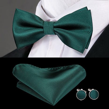 Butterfly Pre-Tied Bow Tie with Pocket Square & Cufflinks