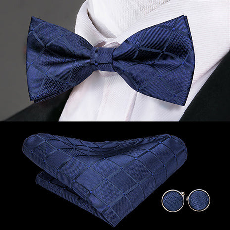 Butterfly Pre-Tied Bow Tie with Pocket Square & Cufflinks