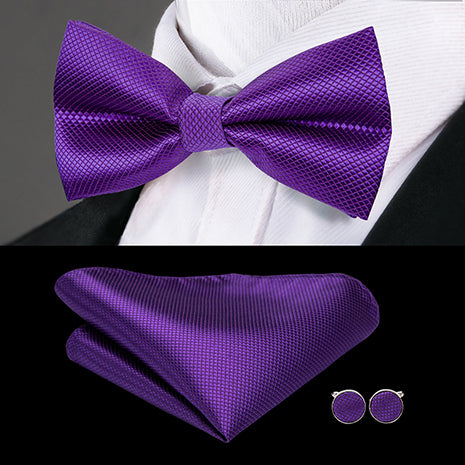 Butterfly Pre-Tied Bow Tie with Pocket Square & Cufflinks