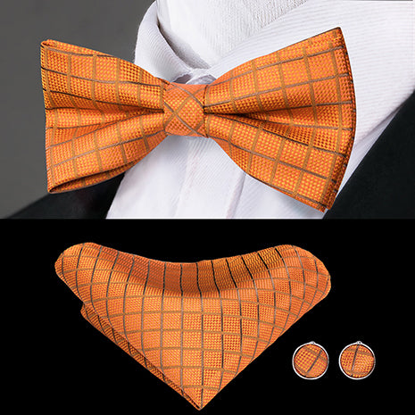 Butterfly Pre-Tied Bow Tie with Pocket Square & Cufflinks