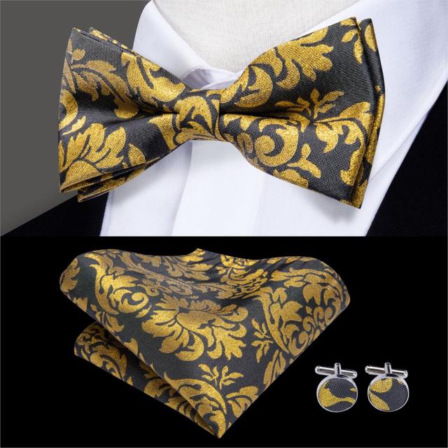 Butterfly Pre-Tied Bow Tie with Pocket Square & Cufflinks