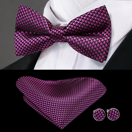 Butterfly Pre-Tied Bow Tie with Pocket Square & Cufflinks