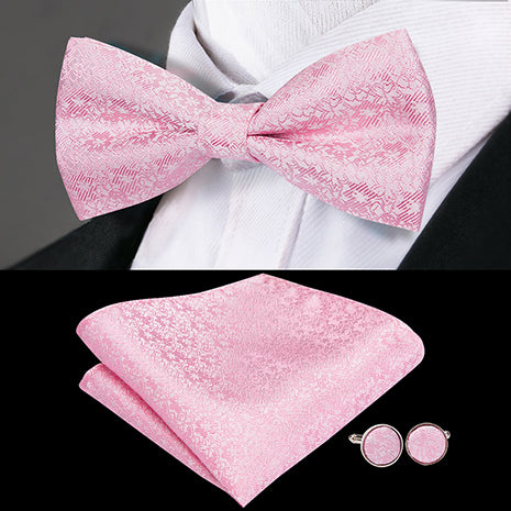 Butterfly Pre-Tied Bow Tie with Pocket Square & Cufflinks