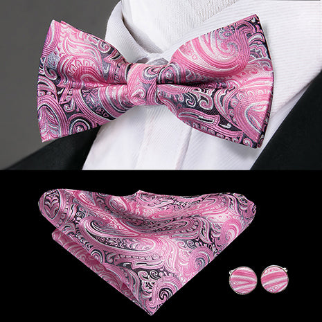 Butterfly Pre-Tied Bow Tie with Pocket Square & Cufflinks