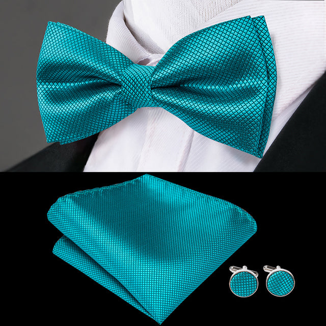 Butterfly Pre-Tied Bow Tie with Pocket Square & Cufflinks