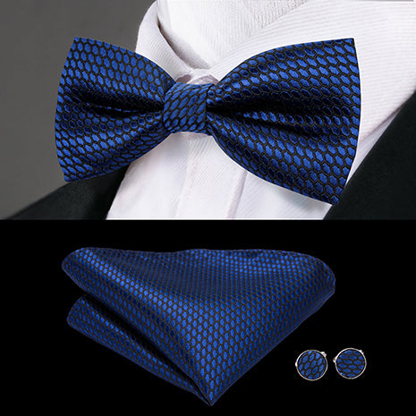 Butterfly Pre-Tied Bow Tie with Pocket Square & Cufflinks