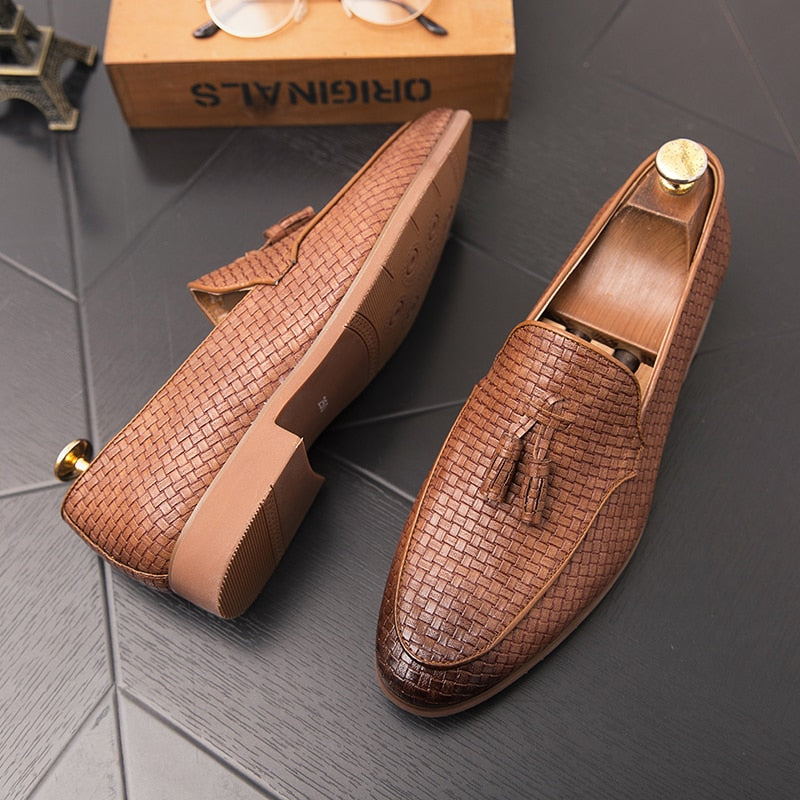 Leather Loafers Men Shoes Breathable Formal Shoes