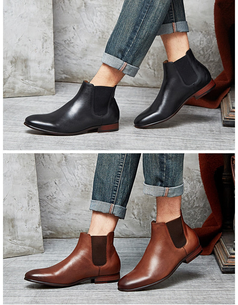 Men Ankle Boots Fashion Casual High Shoes Chelsea Boots