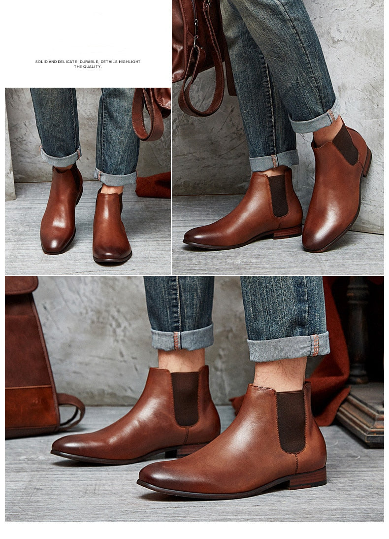 Men Ankle Boots Fashion Casual High Shoes Chelsea Boots