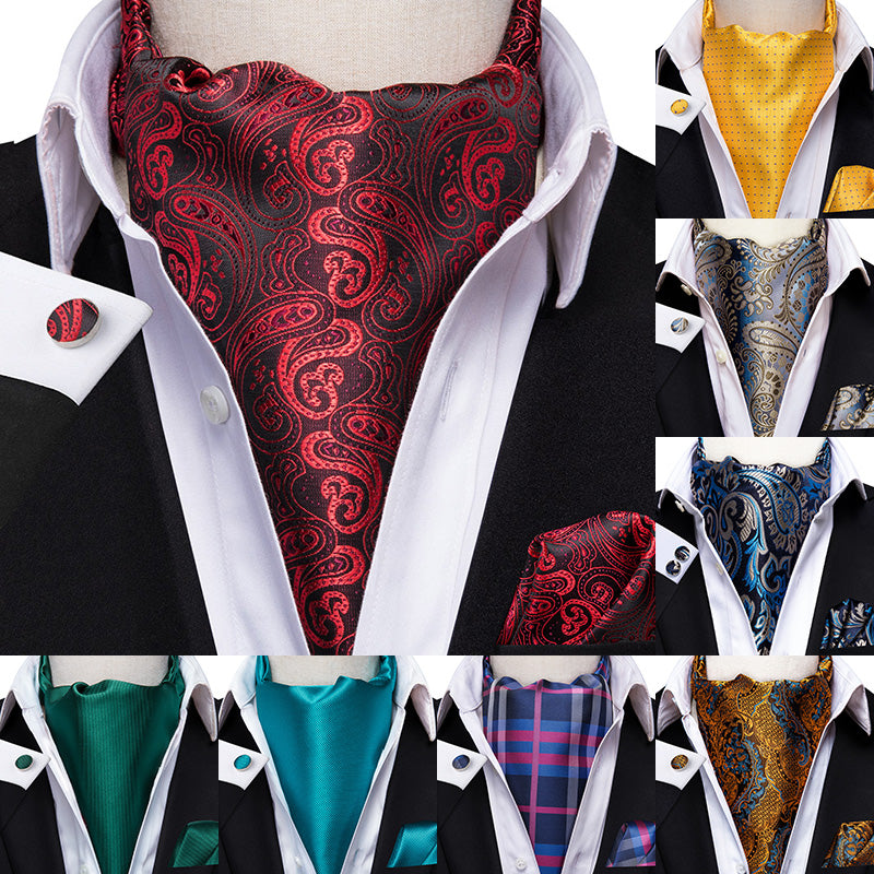 French Scarves with Cufflinks Set