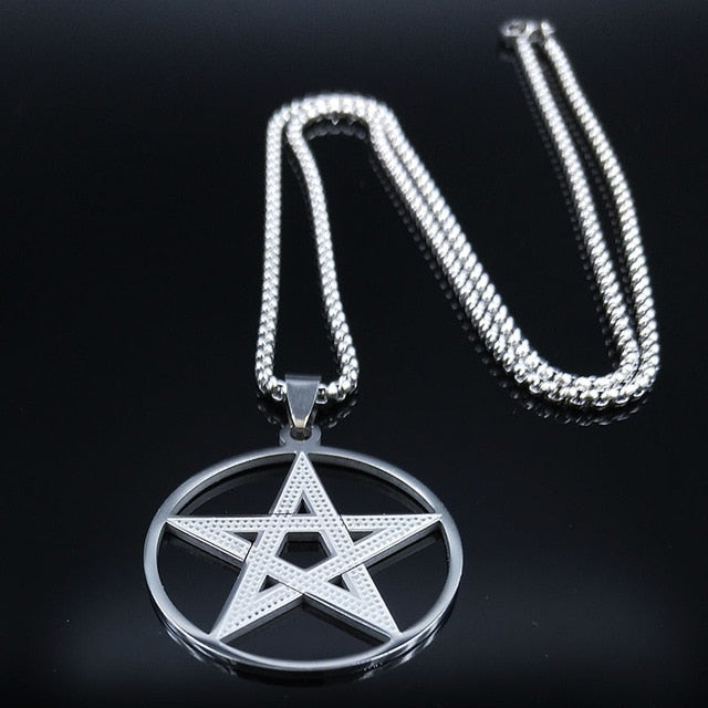 Pentagram Gold Pendants Necklace