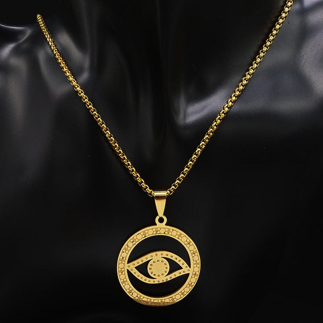 Pentagram Gold Pendants Necklace