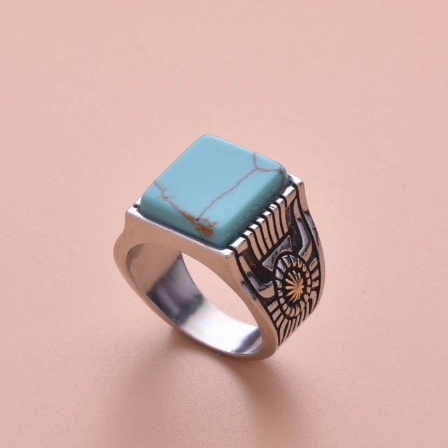 Men Turquoises Stone Rings