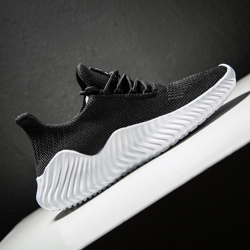 Mesh Men Shoes Breathable White Sneakers Lace-up Lightweight Shoes