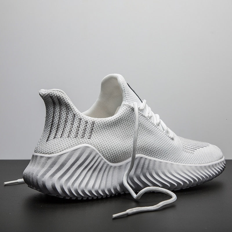 Mesh Men Shoes Breathable White Sneakers Lace-up Lightweight Shoes