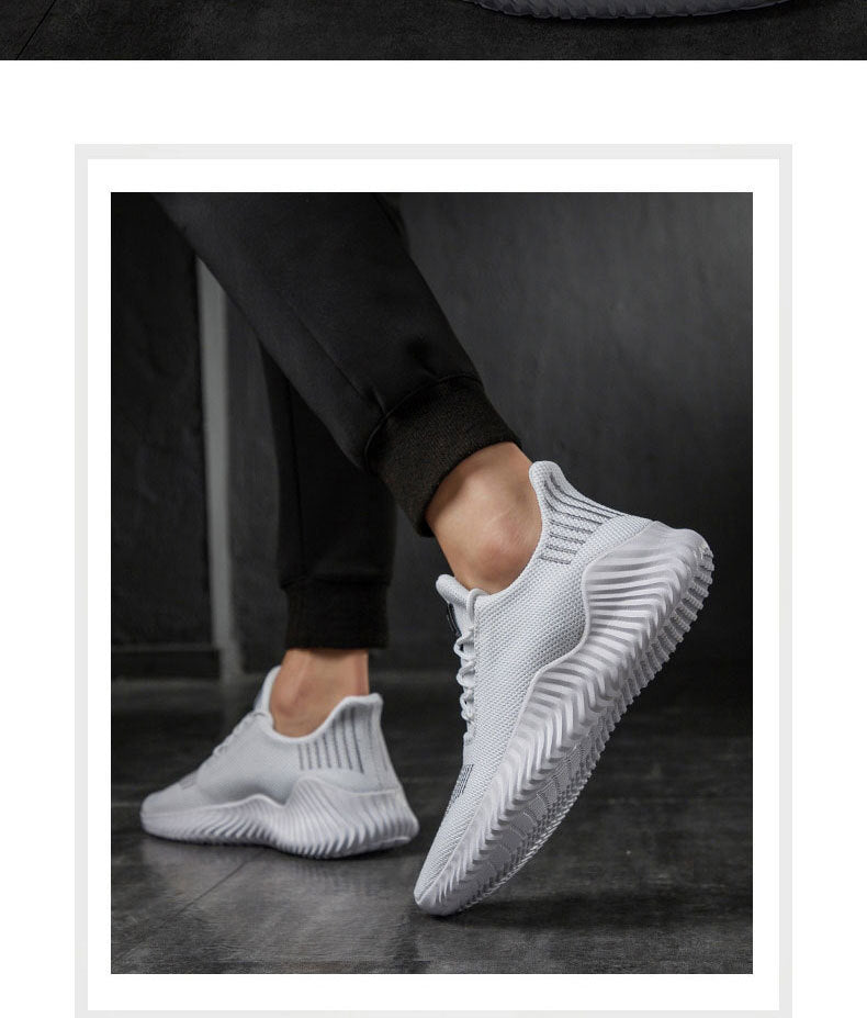 Mesh Men Shoes Breathable White Sneakers Lace-up Lightweight Shoes