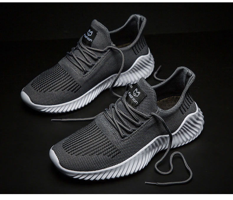 Mesh Men Shoes Breathable White Sneakers Lace-up Lightweight Shoes