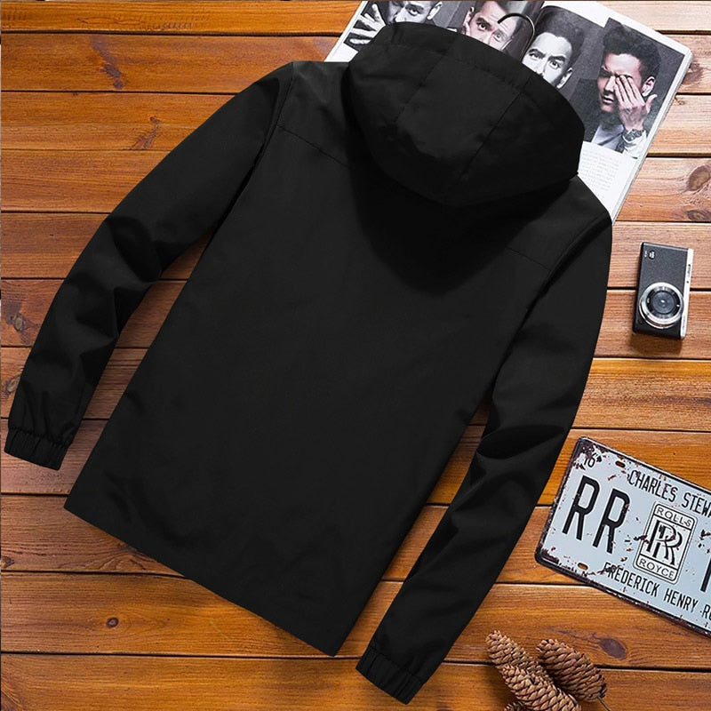 Waterproof Jacket Men Autumn Windproof Fashion Hooded Casual Coats Bomber Jacket