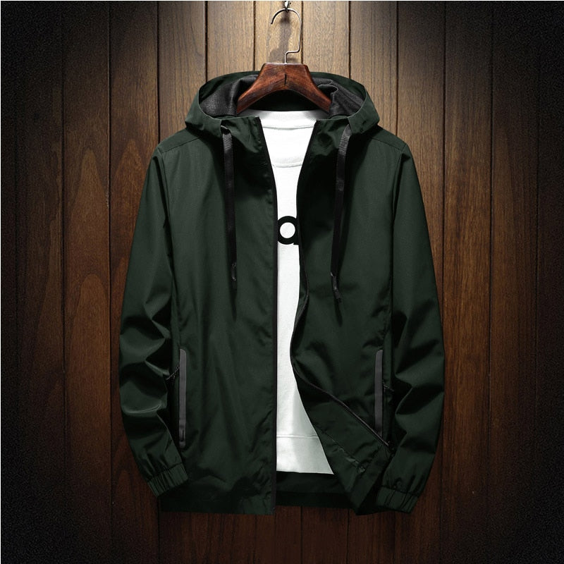 Waterproof Jacket Men Autumn Windproof Fashion Hooded Casual Coats Bomber Jacket