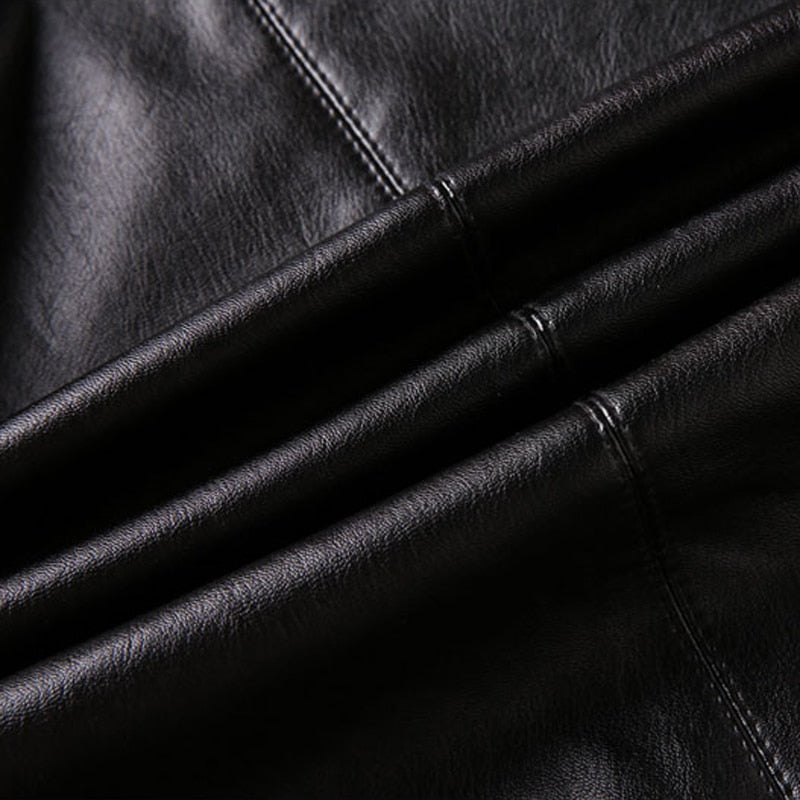 Men PU Leather Jackets Fashion Casual Coats Outerwear Slim Fit Leather Jacket