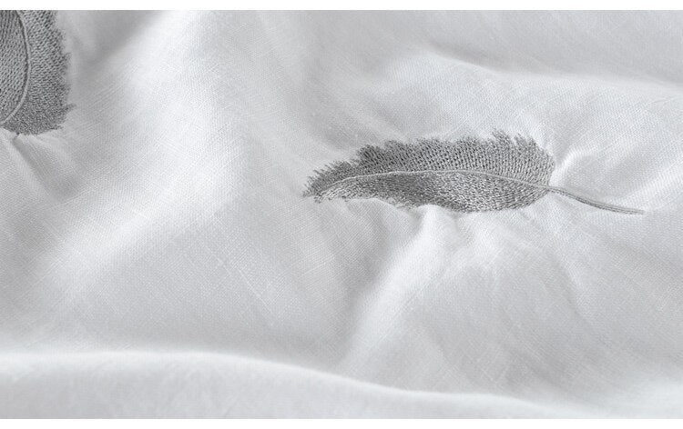 Leaf Embroidery Casual Fashion Men's Stretch T-shirt