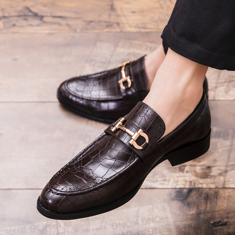 Pointed Toe Men's Dress Shoes Genuine Leather Formal Shoes