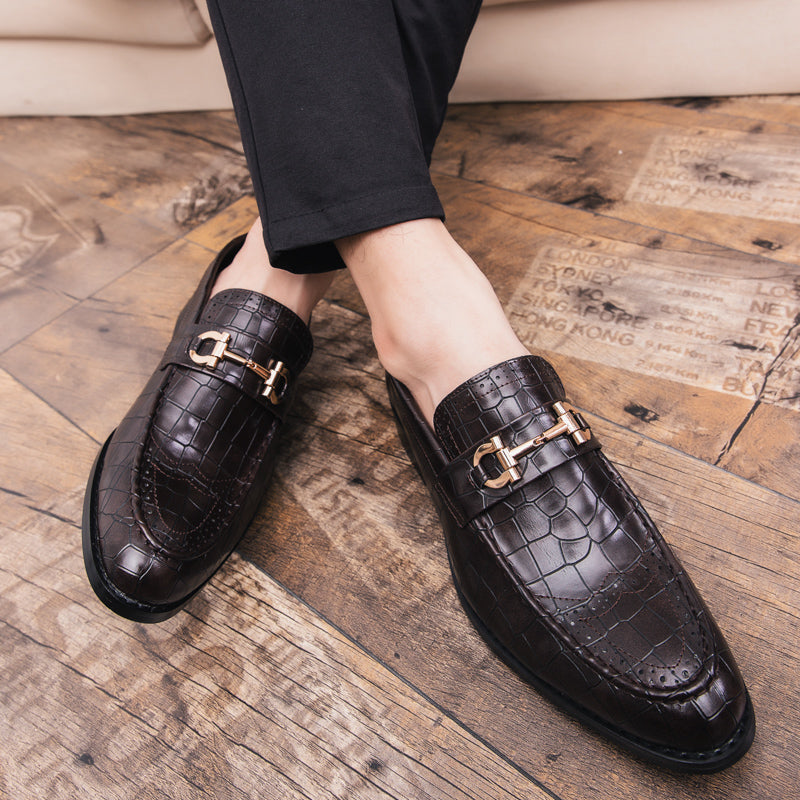 Pointed Toe Men's Dress Shoes Genuine Leather Formal Shoes