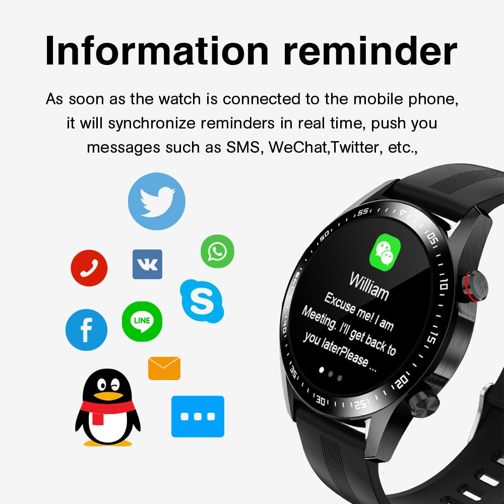 Men Bluetooth Call Custom Dial Full Touch Screen Waterproof Smartwatch
