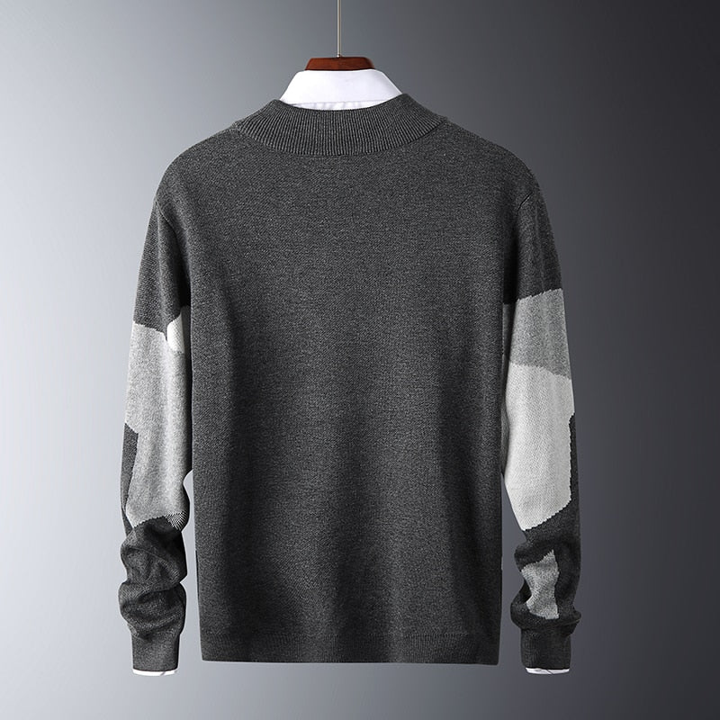 Knitted Patchwork Slim Sweaters