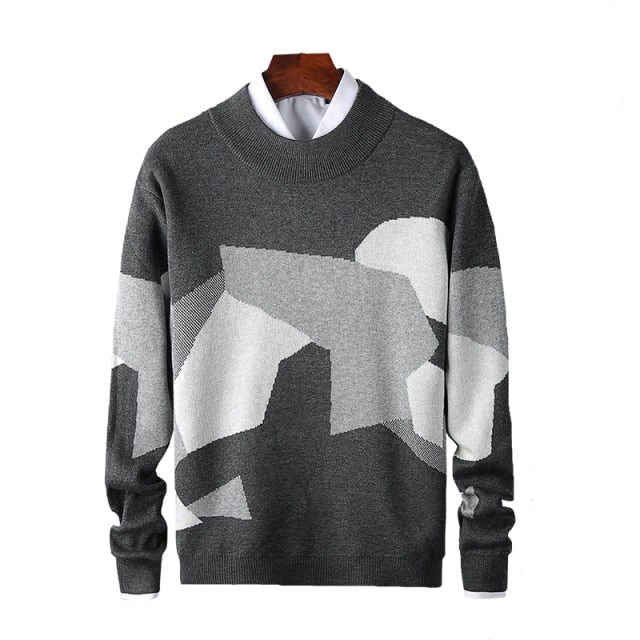 Knitted Patchwork Slim Sweaters