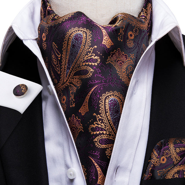 French Scarves with Cufflinks Set