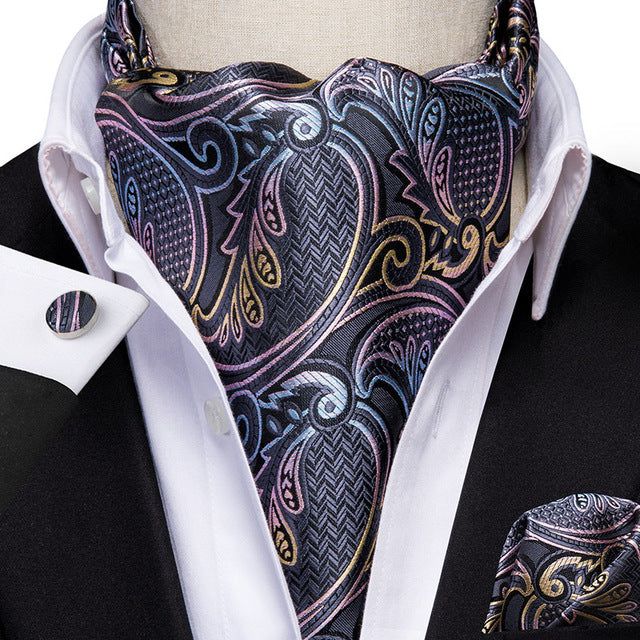 French Scarves with Cufflinks Set