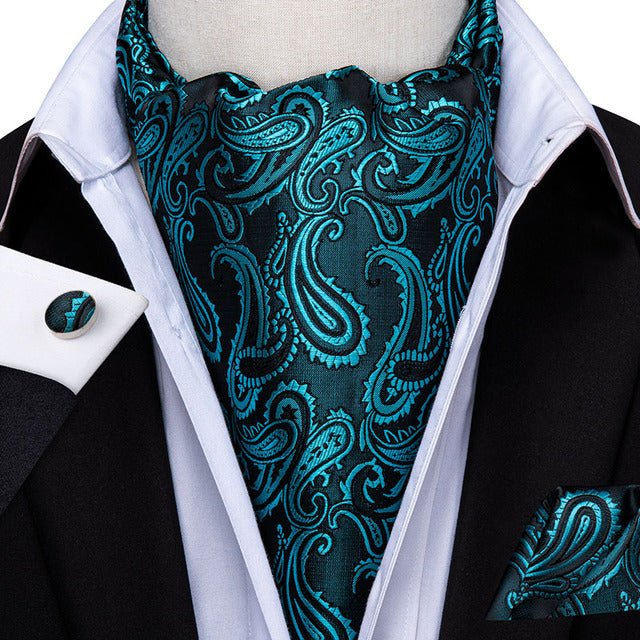 French Scarves with Cufflinks Set