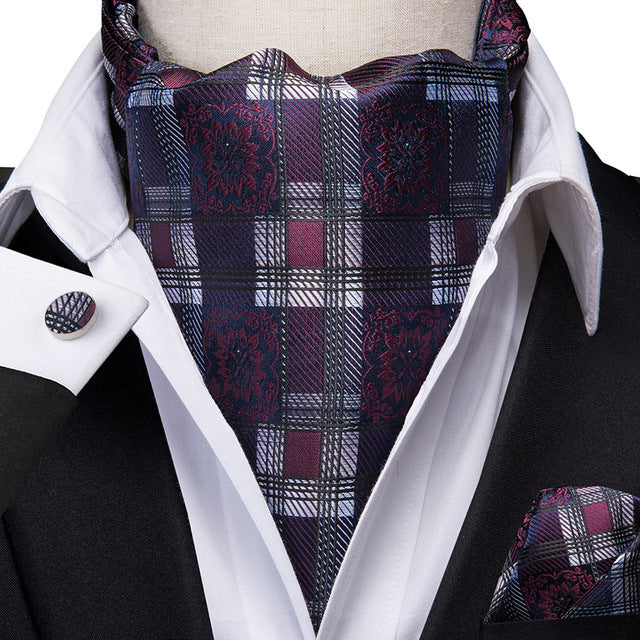 French Scarves with Cufflinks Set