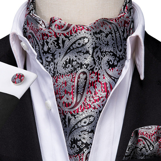 French Scarves with Cufflinks Set