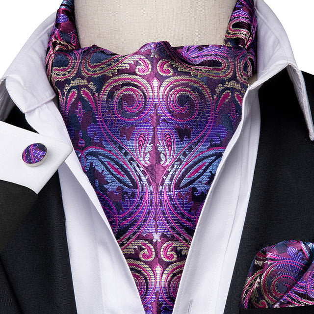 French Scarves with Cufflinks Set