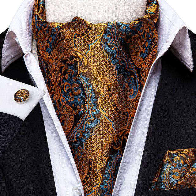 French Scarves with Cufflinks Set