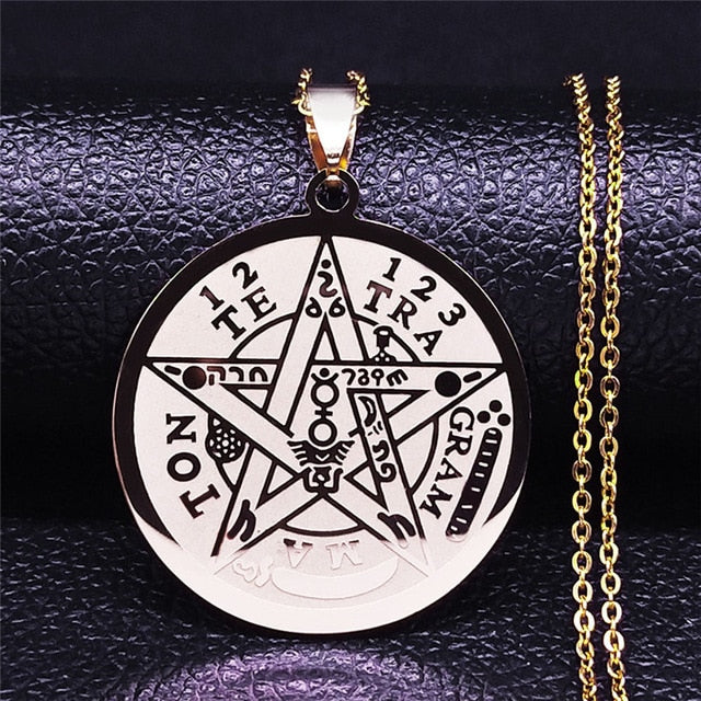 Pentagram Gold Pendants Necklace