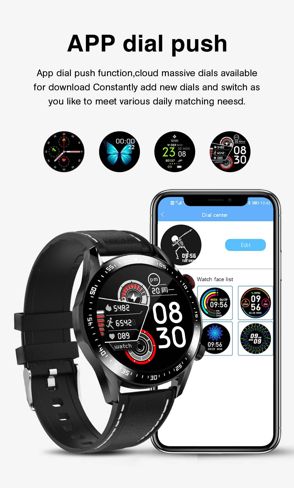 Men Bluetooth Call Custom Dial Full Touch Screen Waterproof Smartwatch