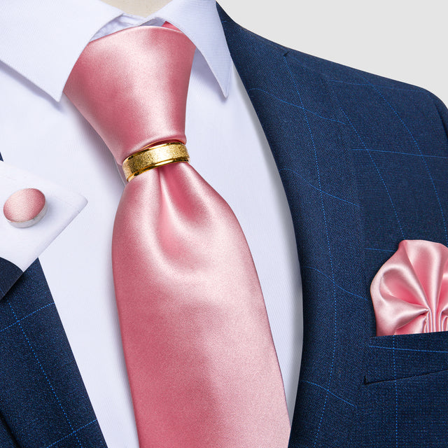 Striped Floral Paisley Silk Tie Cufflinks Tie Ring Set