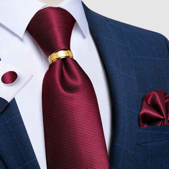 Striped Floral Paisley Silk Tie Cufflinks Tie Ring Set