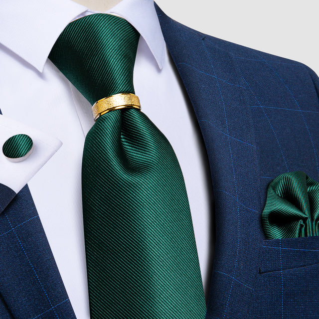 Striped Floral Paisley Silk Tie Cufflinks Tie Ring Set