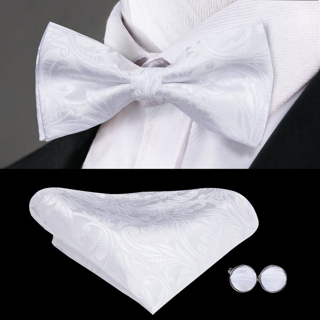 Butterfly Pre-Tied Bow Tie with Pocket Square & Cufflinks