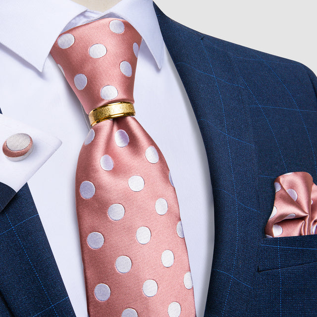 Striped Floral Paisley Silk Tie Cufflinks Tie Ring Set